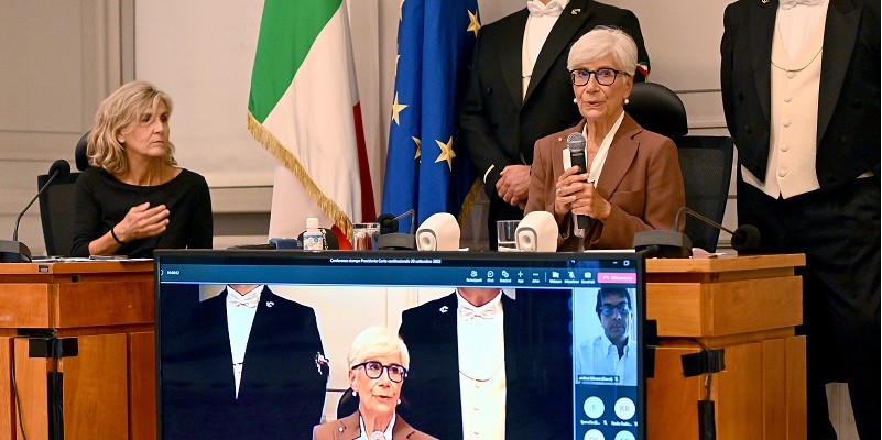 La nuova presidente della Corte Costituzionale Silvana Sciarra, durante una conferenza stampa, Roma, 20 settembre 2022. ANSA/ETTORE FERRARI