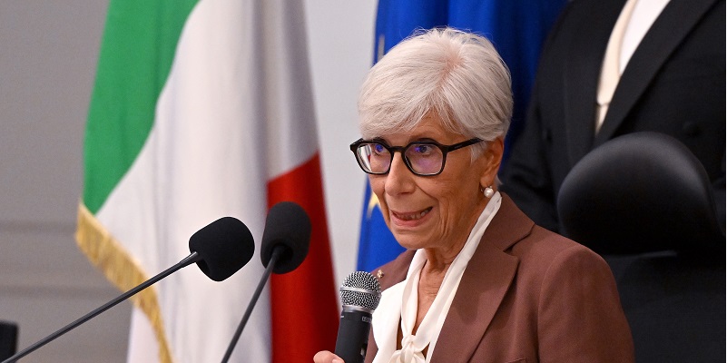 La nuova presidente della Corte Costituzionale Silvana Sciarra, durante una conferenza stampa, Roma, 20 settembre 2022. ANSA/ETTORE FERRARI